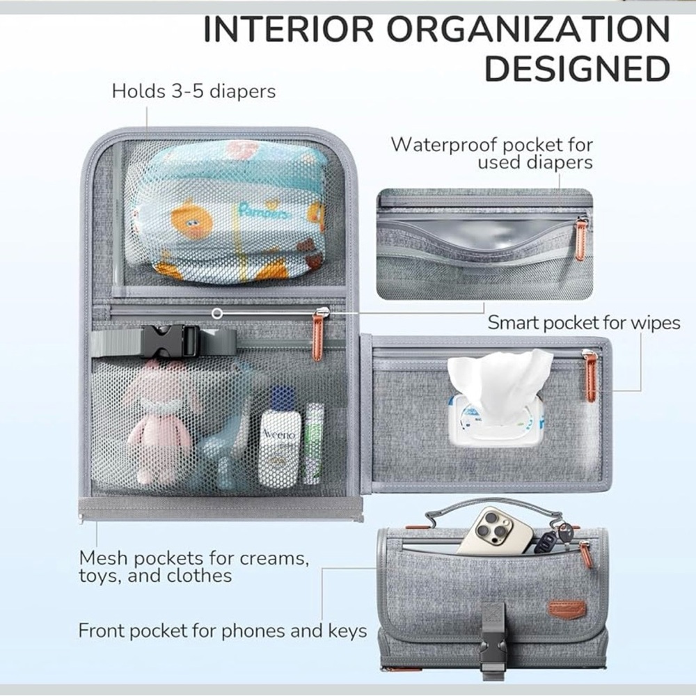 Alatino Portable Diaper Changing Pad - Picture 4 of 6